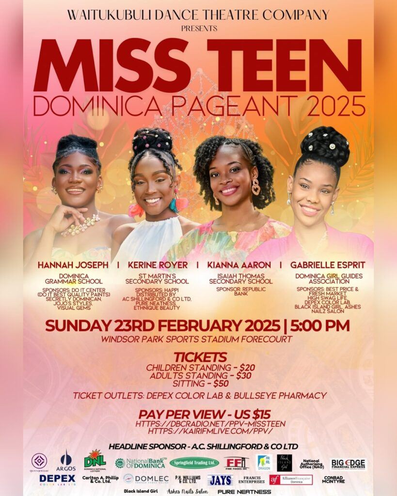 Four Contestants to Compete for Miss Teen Dominica 2025 Crown on February 23rd